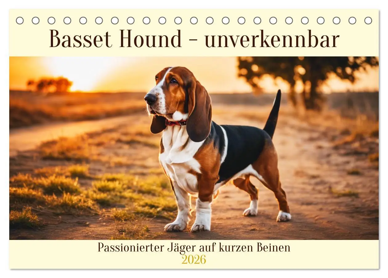 Cover: 9783457399781 | Basset Hound - unverkennbar (Tischkalender 2026 DIN A5 quer),...