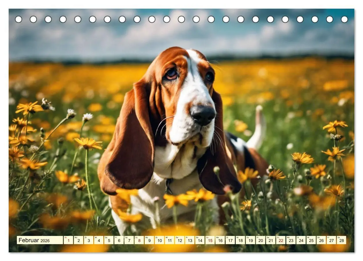 Bild: 9783457399781 | Basset Hound - unverkennbar (Tischkalender 2026 DIN A5 quer),...