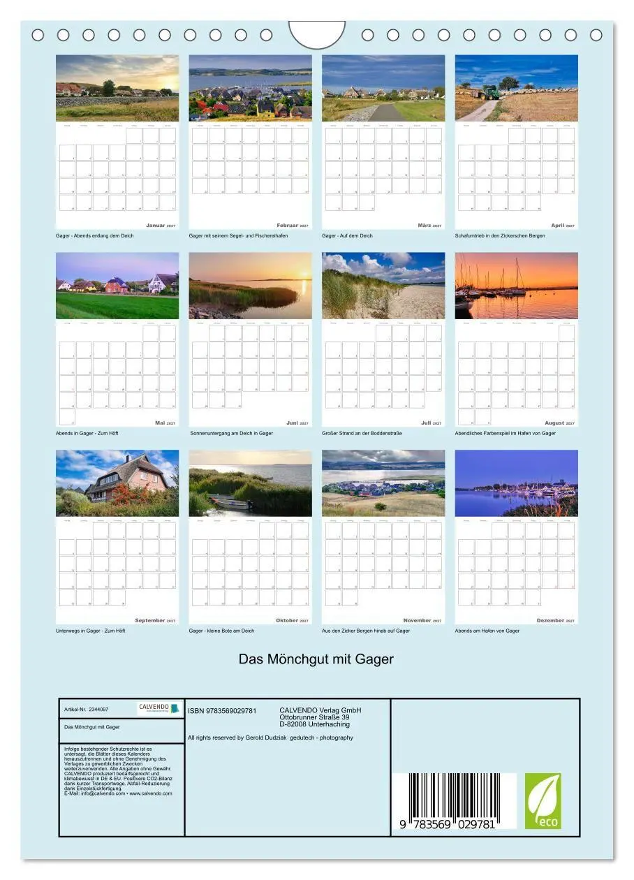 Bild: 9783569029781 | Das Mönchgut mit Gager (Wandkalender 2027 DIN A4 hoch), CALVENDO...