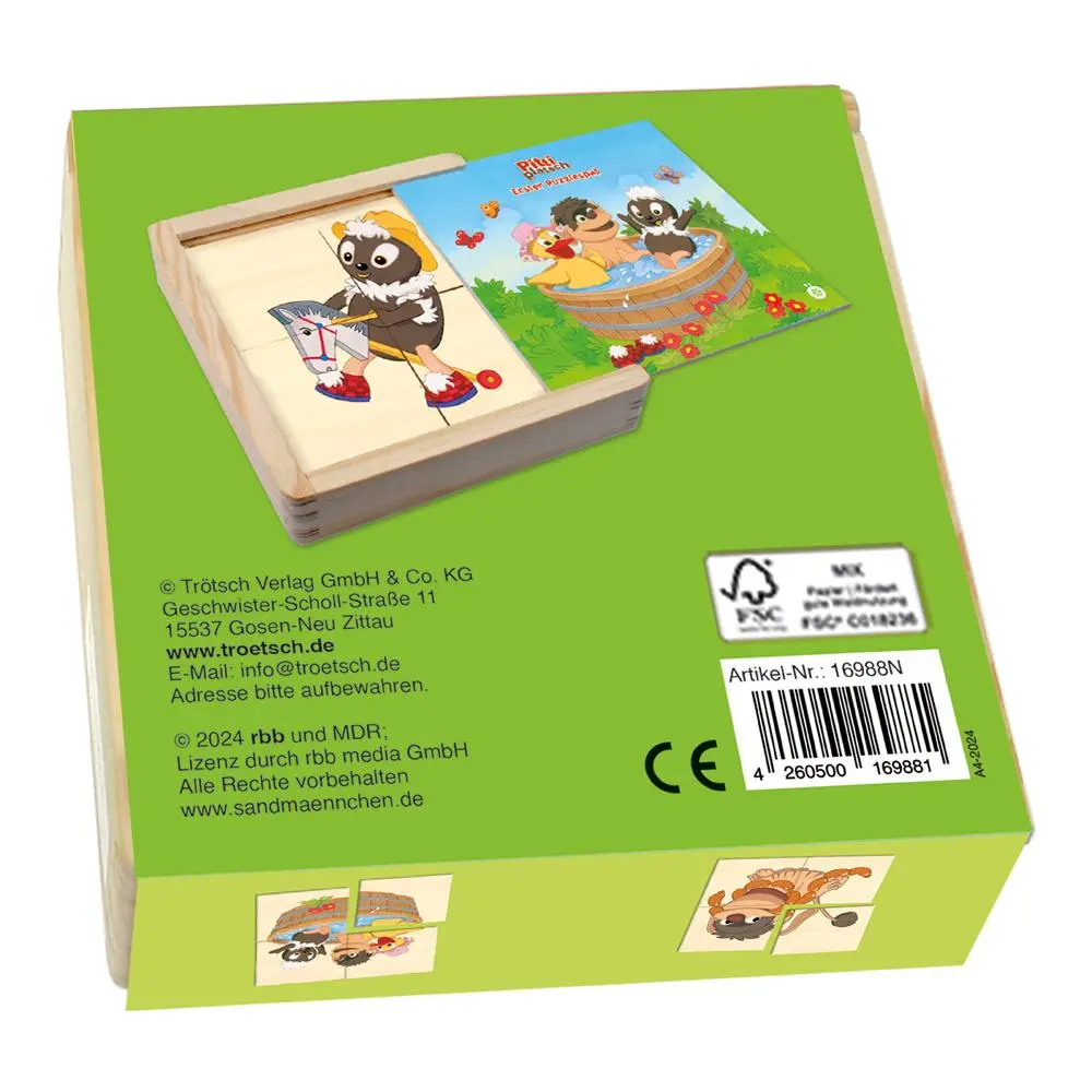 Rückseite: 4260500169881 | Trötsch Unser Sandmännchen Pittiplatsch Erstes Puzzle | KG | 16988N
