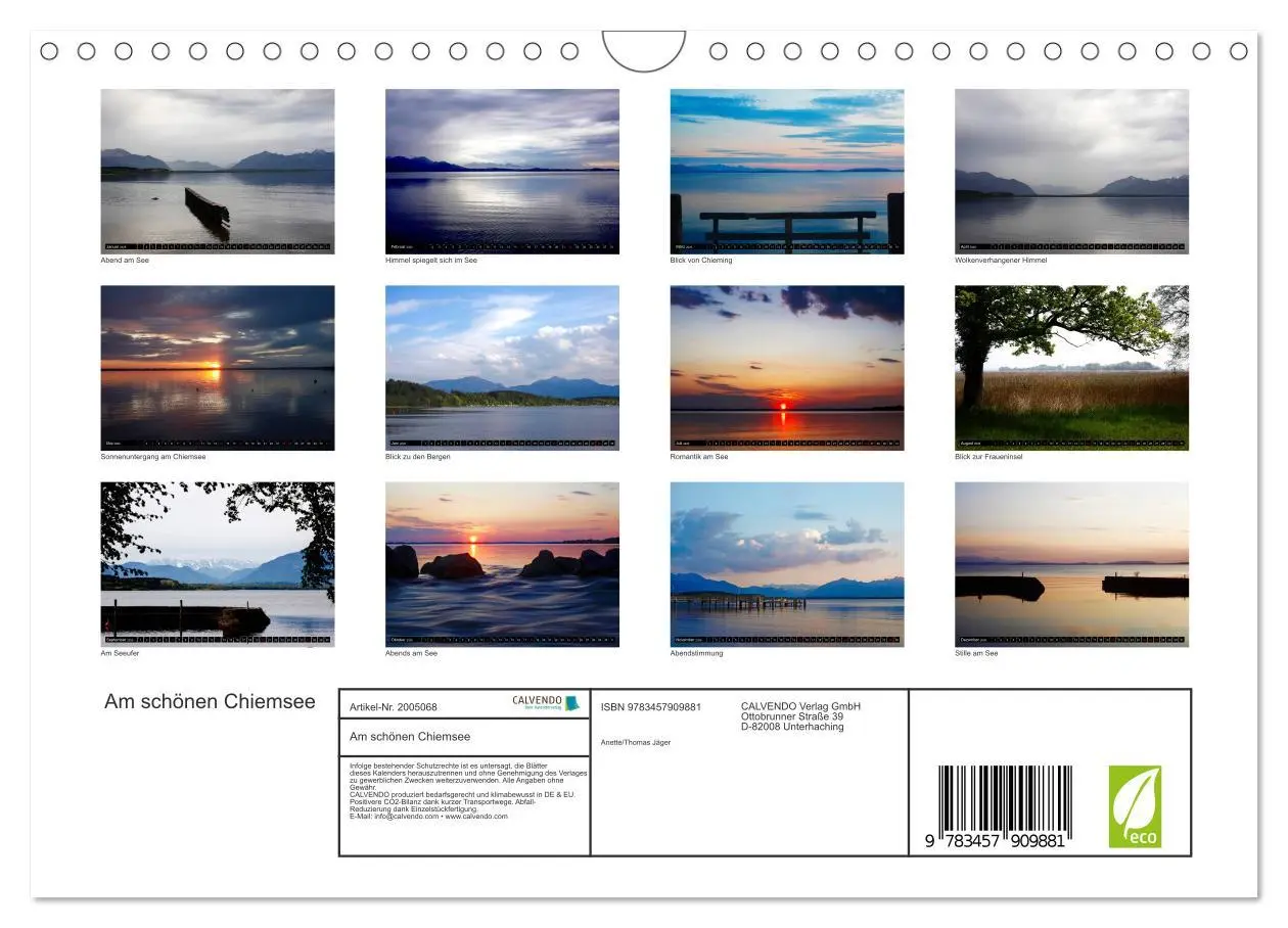 Bild: 9783457909881 | Am schönen Chiemsee (Wandkalender 2026 DIN A4 quer), CALVENDO...