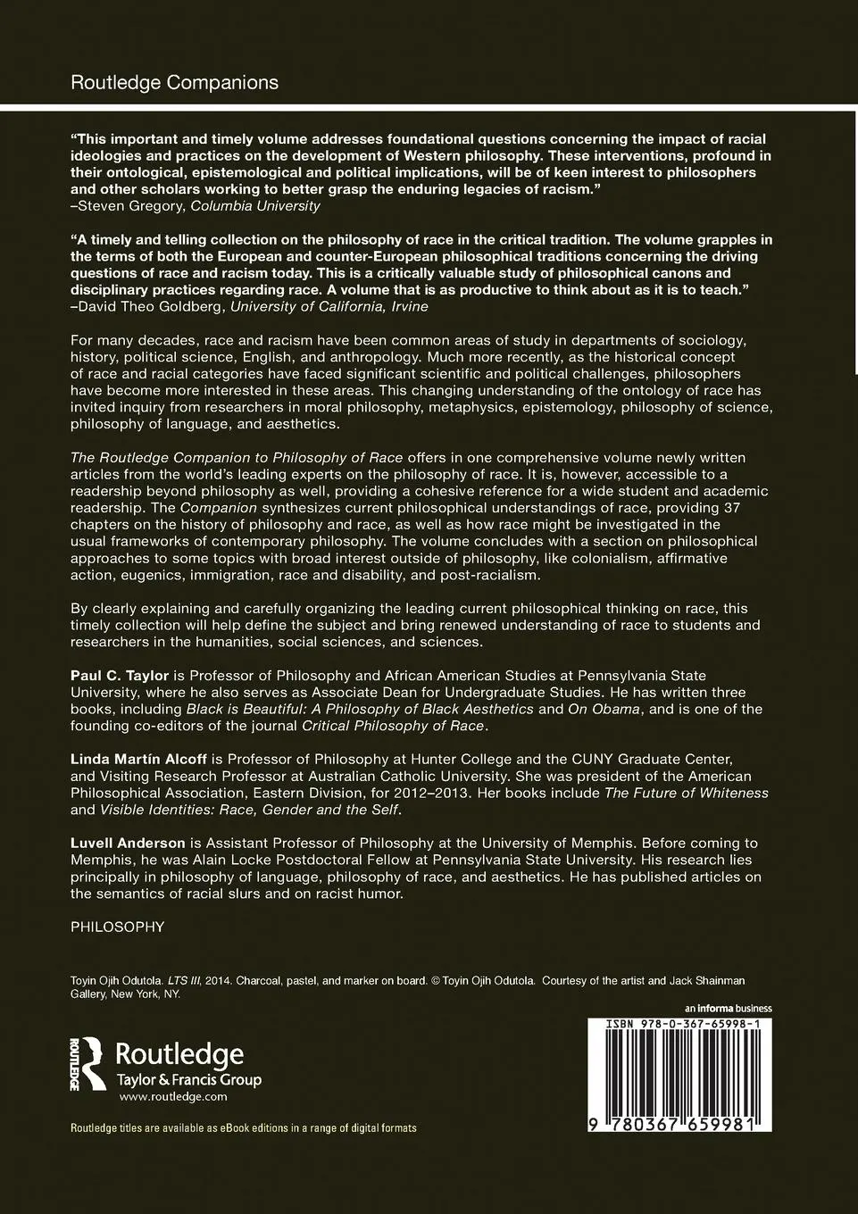 Rückseite: 9780367659981 | The Routledge Companion to the Philosophy of Race | Taylor (u. a.)