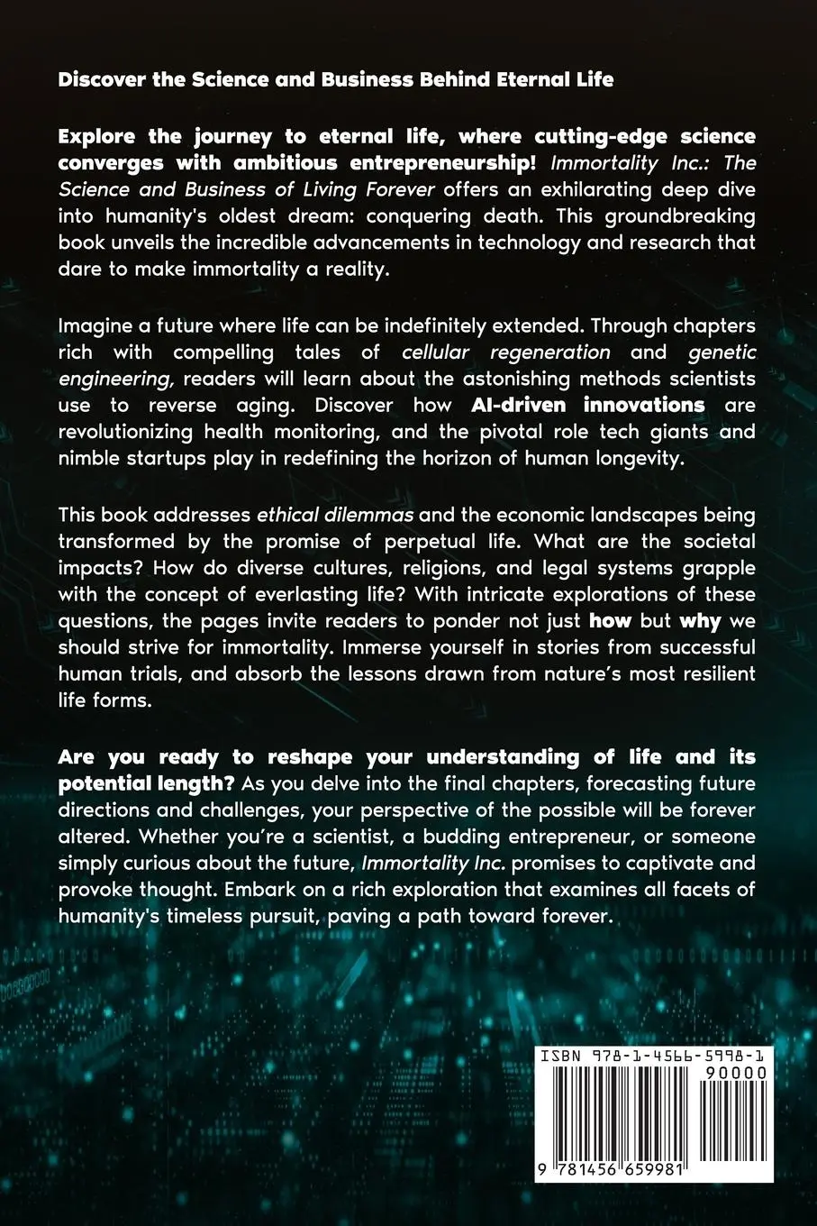 Rückseite: 9781456659981 | Immortality Inc. | The Science and Business of Living Forever | Voss