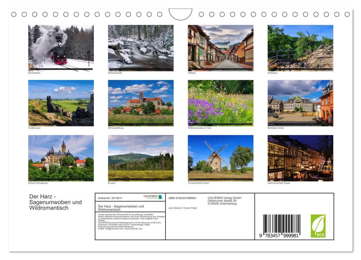 Bild: 9783457999981 | Der Harz - Sagenumwoben und Wildromantisch (Wandkalender 2026 DIN...