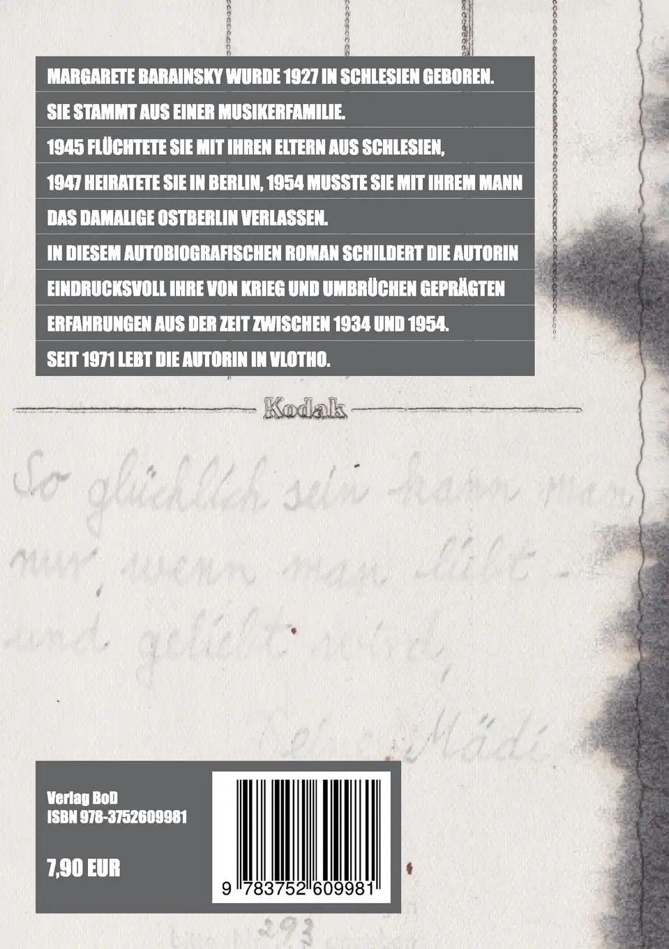 Rückseite: 9783752609981 | Was aus uns wurde | Autobiografischer Roman | Margarete Barainsky