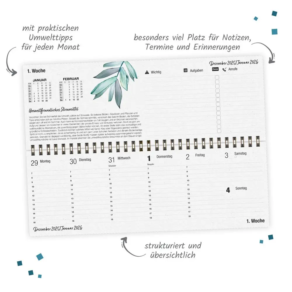 Bild: 4251901510082 | Trötsch Wochentischkalender Natur 2026 | Tischkalender Wochenkalender