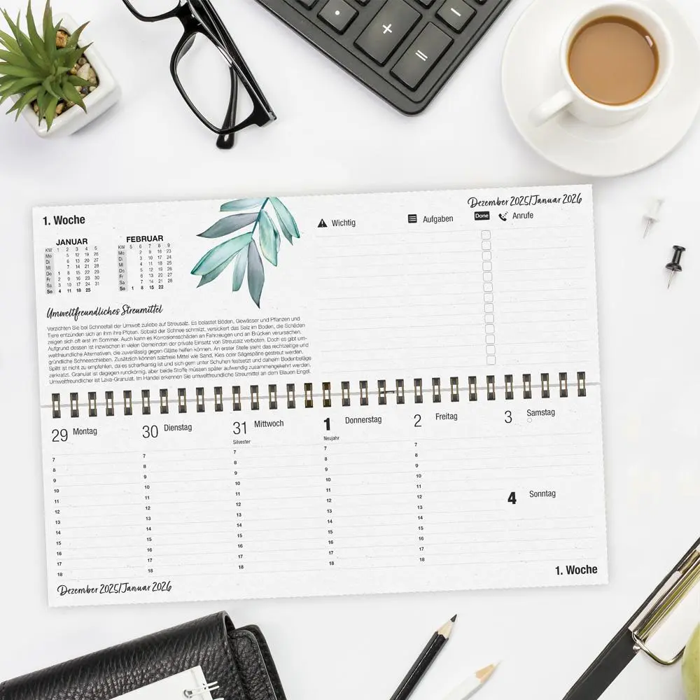 Bild: 4251901510082 | Trötsch Wochentischkalender Natur 2026 | Tischkalender Wochenkalender