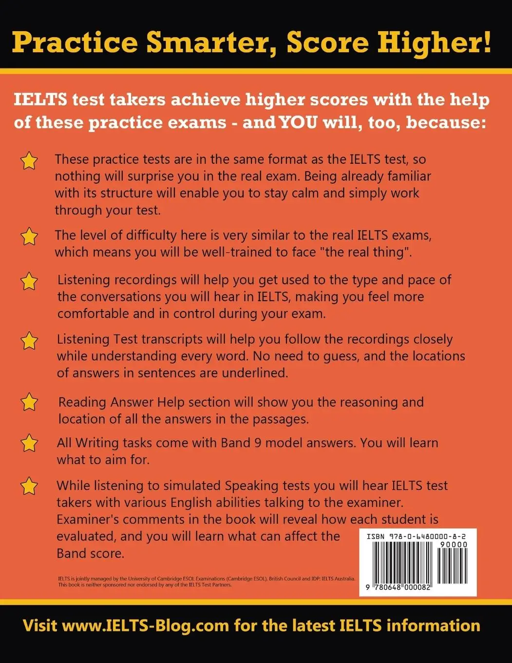 Rückseite: 9780648000082 | IELTS 5 Practice Tests, Academic Set 6 | Tests No. 26-30 | Taschenbuch