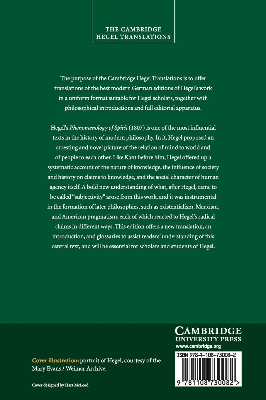 Rückseite: 9781108730082 | Georg Wilhelm Friedrich Hegel | The Phenomenology of Spirit | Buch