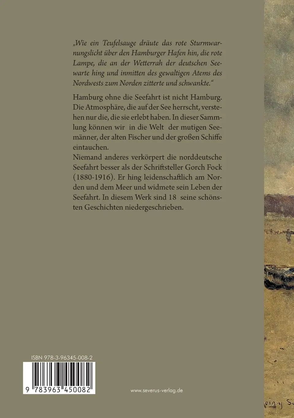 Rückseite: 9783963450082 | Nach dem Sturm | 19 Erzählungen zum 20. Todestag | Gorch Fock | Buch