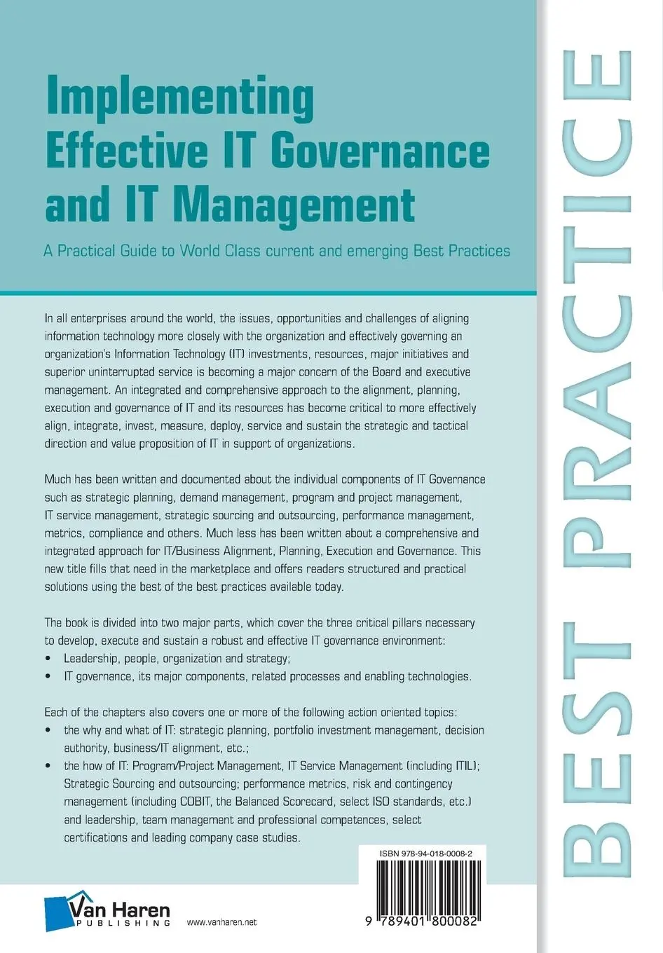 Rückseite: 9789401800082 | Implementing Effective IT Governance and IT Management | ged J Selig