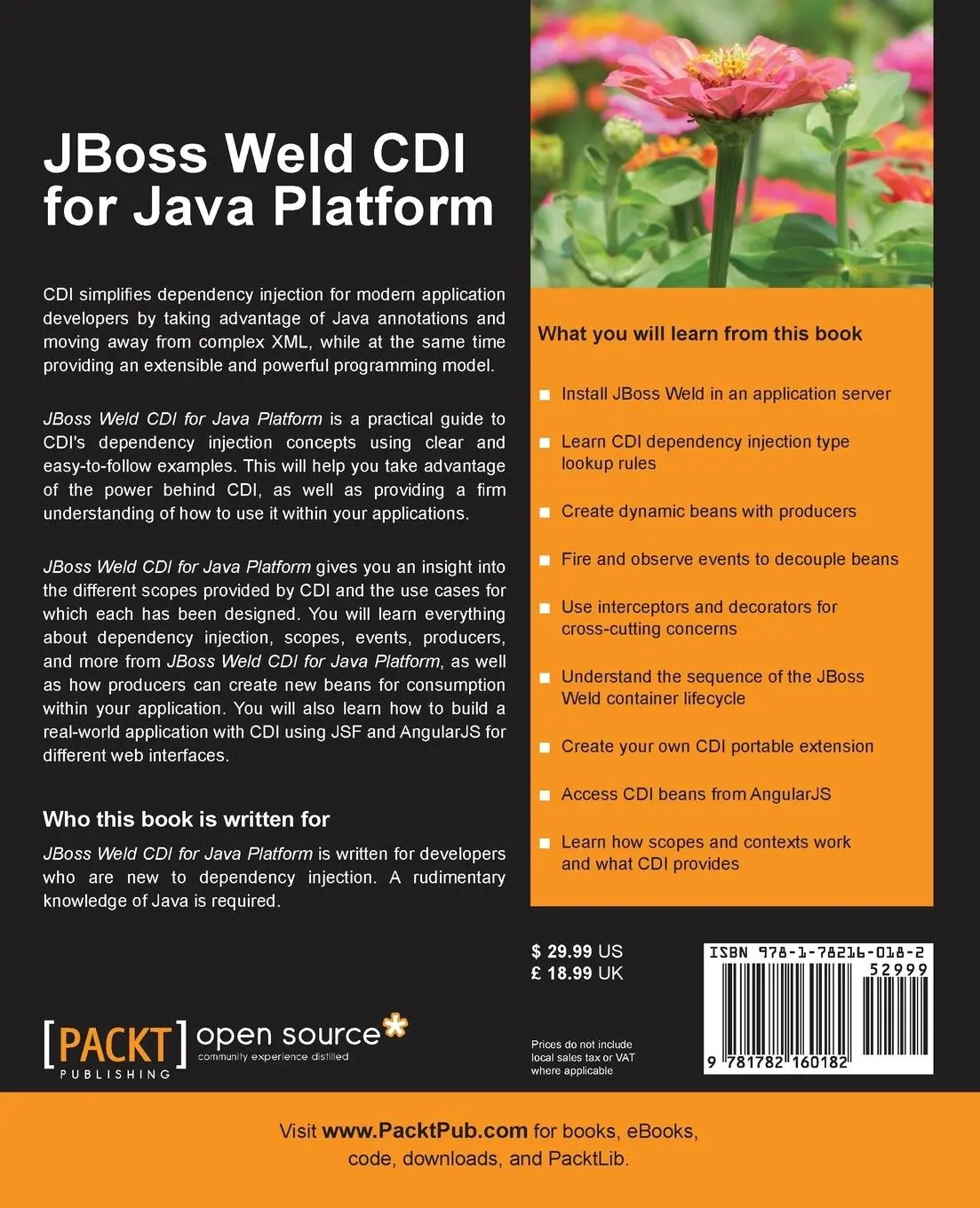 Rückseite: 9781782160182 | Jboss Weld CDI for Java Platform | Ken Finnegan | Taschenbuch | 2013