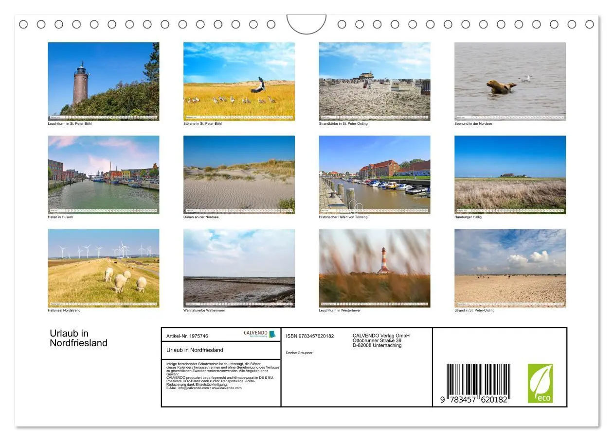 Bild: 9783457620182 | Urlaub in Nordfriesland (Wandkalender 2026 DIN A4 quer), CALVENDO...