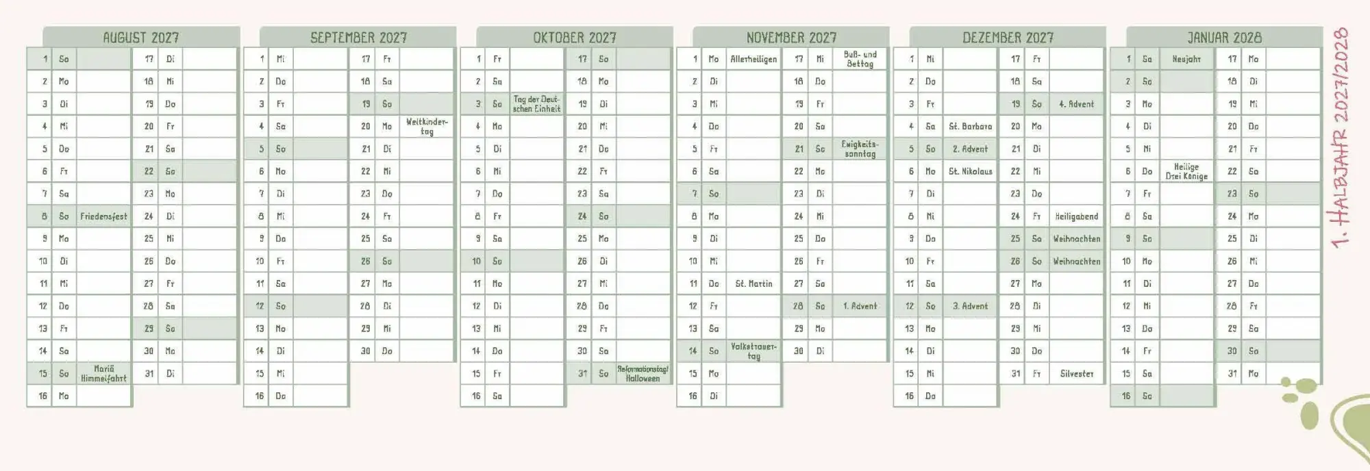 Bild: 9783834670182 | Mein Wochen-Tischkalender für das Schuljahr 2026/2027 | Kalender