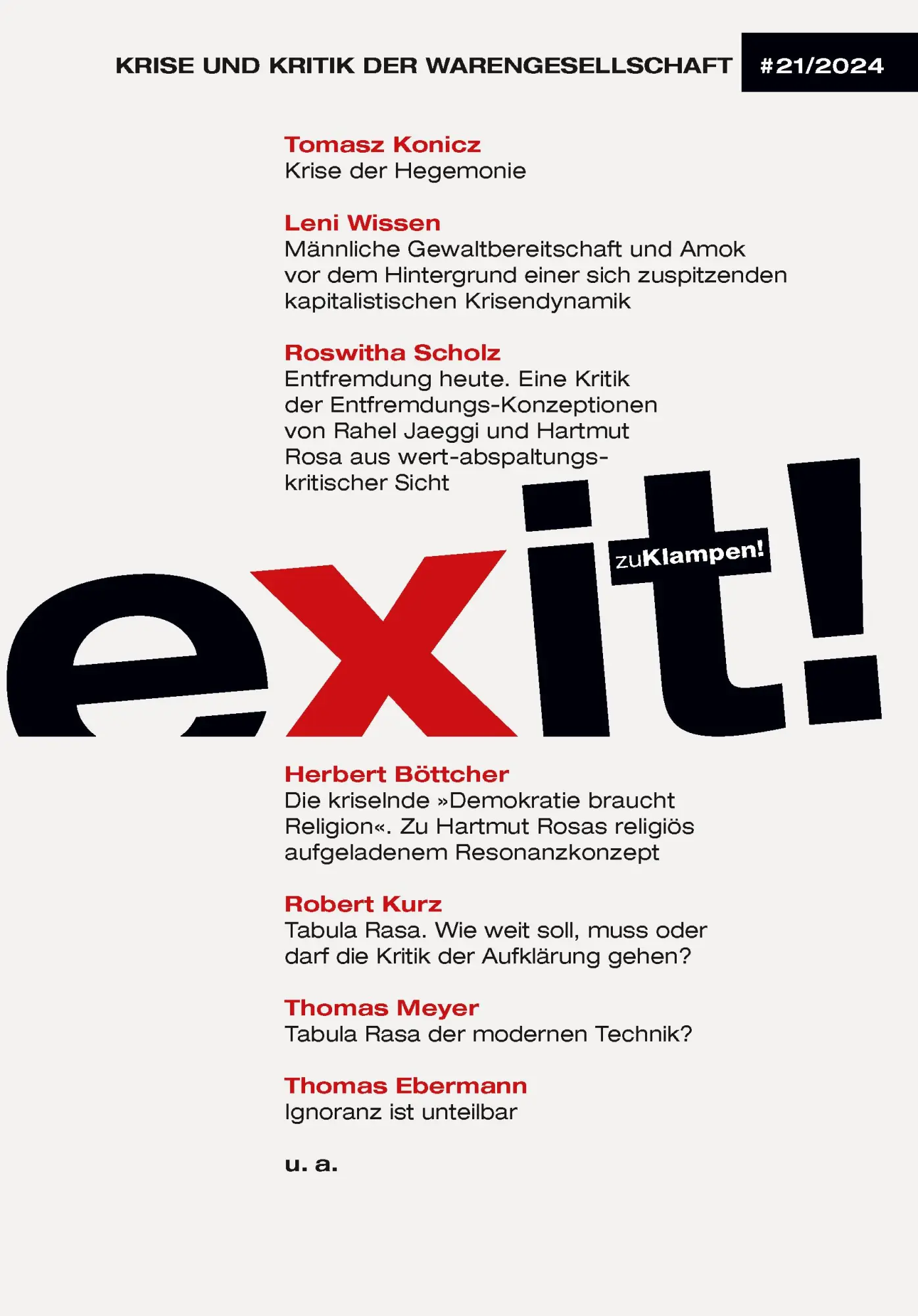 Cover: 9783987370182 | exit! Krise und Kritik der Warengesellschaft | Jahrgang 21, Heft 21
