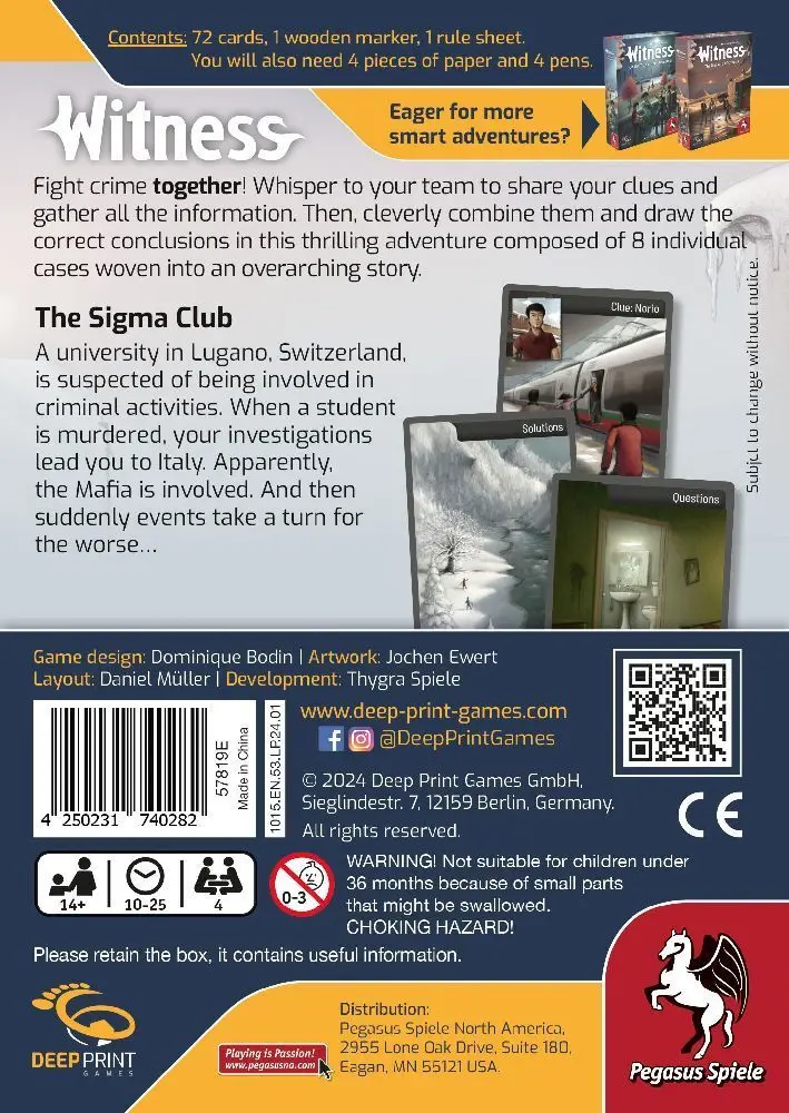 Bild: 4250231740282 | Witness The Sigma Club (Deep Print Games) (English Edition) | Bodin