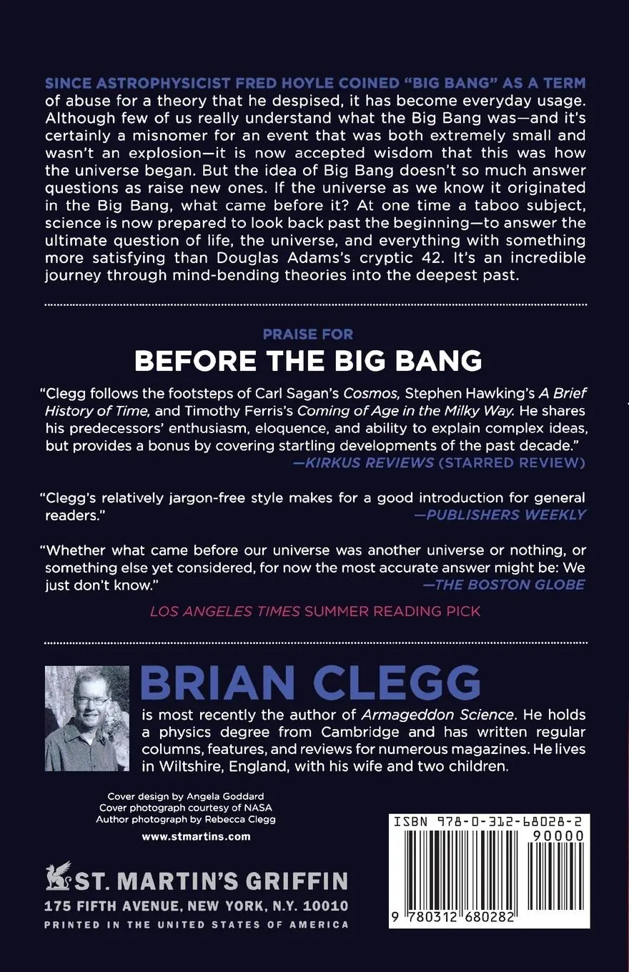 Rückseite: 9780312680282 | Before the Big Bang | The Prehistory of the Universe | Brian Clegg