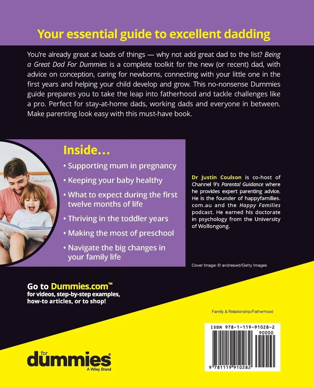 Rückseite: 9781119910282 | Being a Great Dad for Dummies | Justin Coulson | Taschenbuch | 2023