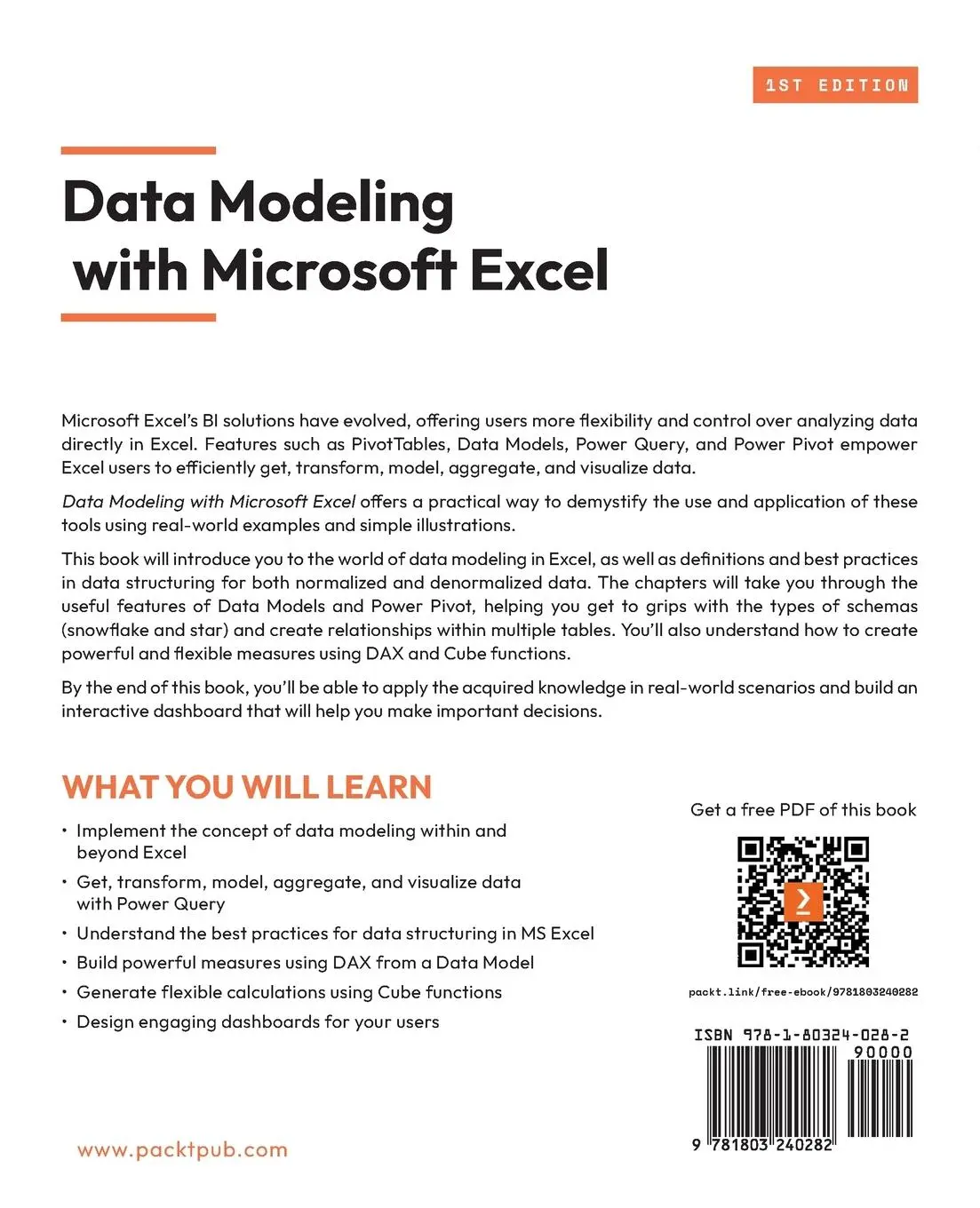 Rückseite: 9781803240282 | Data Modeling with Microsoft Excel | Bernard Obeng Boateng | Buch