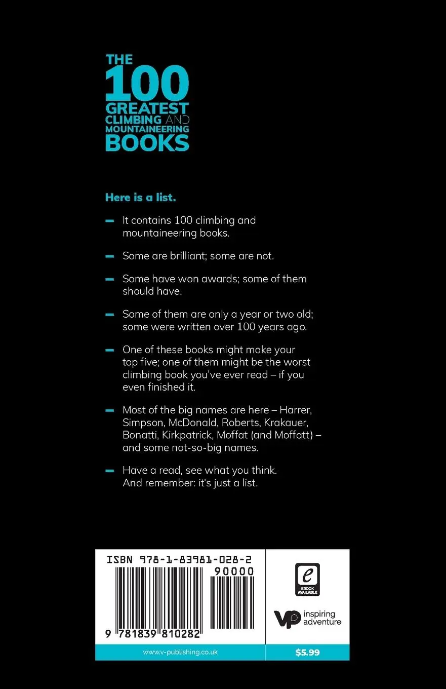 Rückseite: 9781839810282 | The 100 Greatest Climbing and Mountaineering Books | Jon Barton | Buch