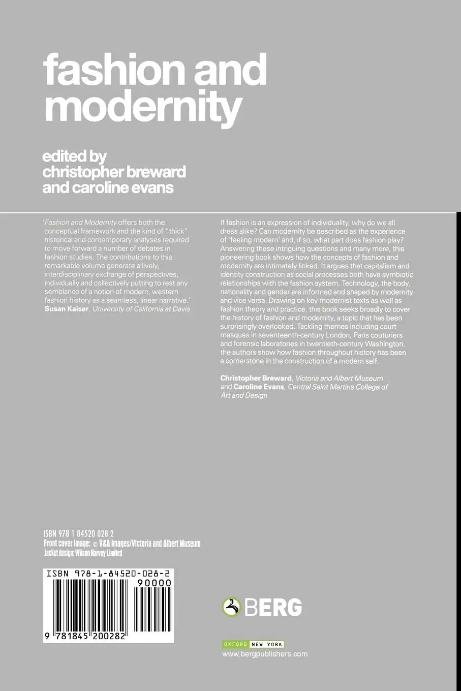Rückseite: 9781845200282 | Fashion and Modernity | Christopher Breward (u. a.) | Taschenbuch