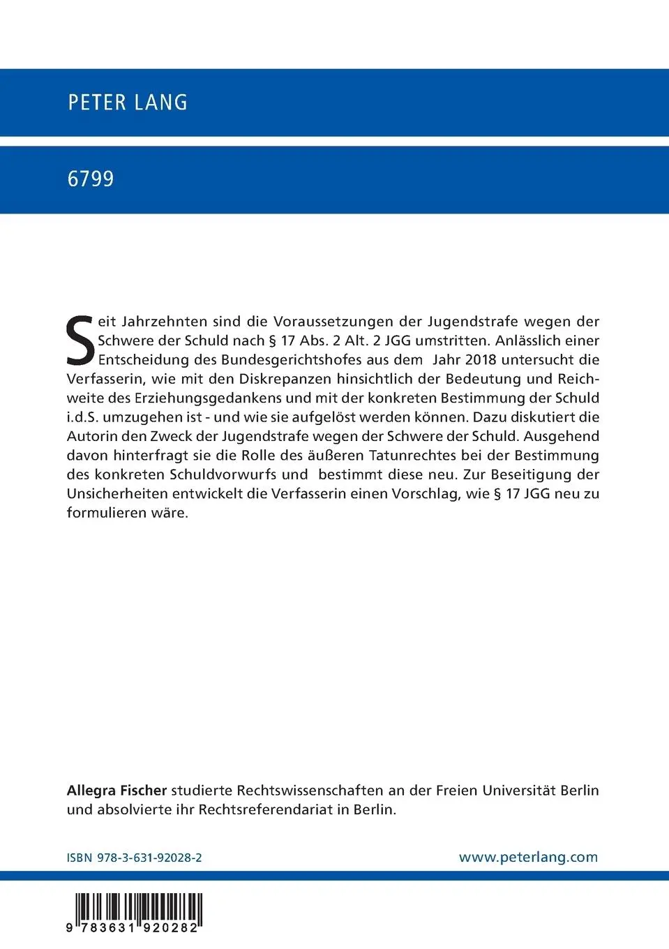 Rückseite: 9783631920282 | Die Rolle des äußeren Unrechtsgehaltes der Tat bei der Auslegung...