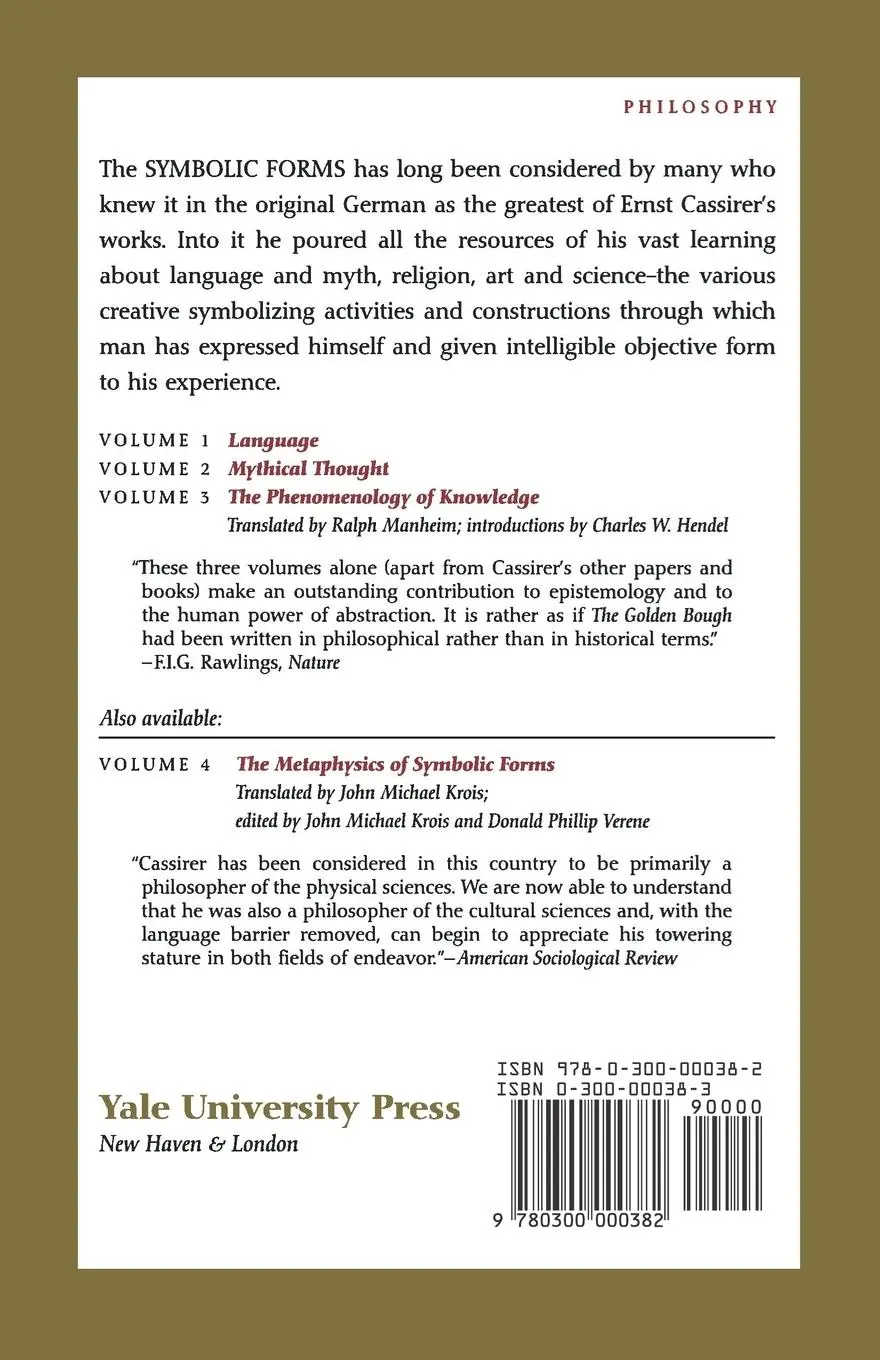 Rückseite: 9780300000382 | The Philosophy of Symbolic Forms | Volume 2: Mythical Thought | Buch