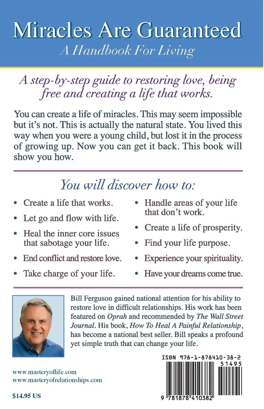 Rückseite: 9781878410382 | Miracles Are Guaranteed | A handbook for living | Bill Ferguson | Buch
