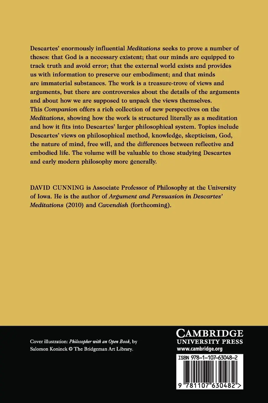 Rückseite: 9781107630482 | The Cambridge Companion to Descartes' Meditations | David Cunning