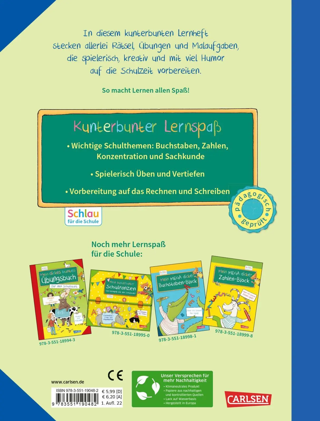 Rückseite: 9783551190482 | Schlau für die Schule: Mein kunterbuntes dickes Lernheft:... Rückseite: 9783551190482 | Schlau für die Schule: Mein kunterbuntes dickes Lernheft:...