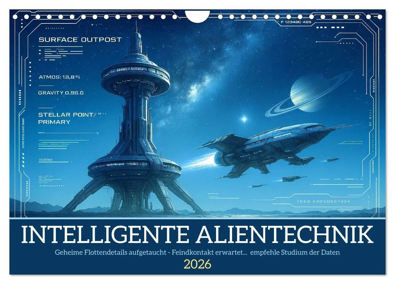 Cover: 9783516600582 | Intelligente Alientechnik (Wandkalender 2026 DIN A4 quer), CALVENDO...