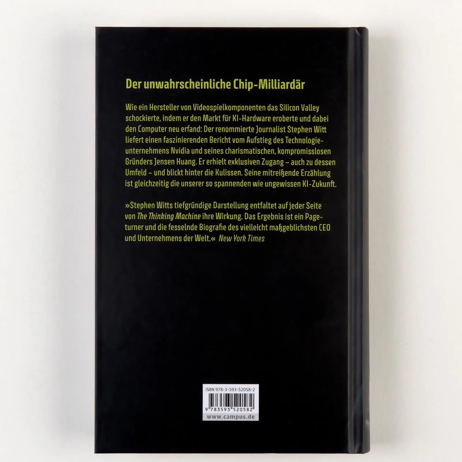 Rückseite: 9783593520582 | The Thinking Machine | Stephen Witt | Buch | 320 S. | Deutsch | 2025
