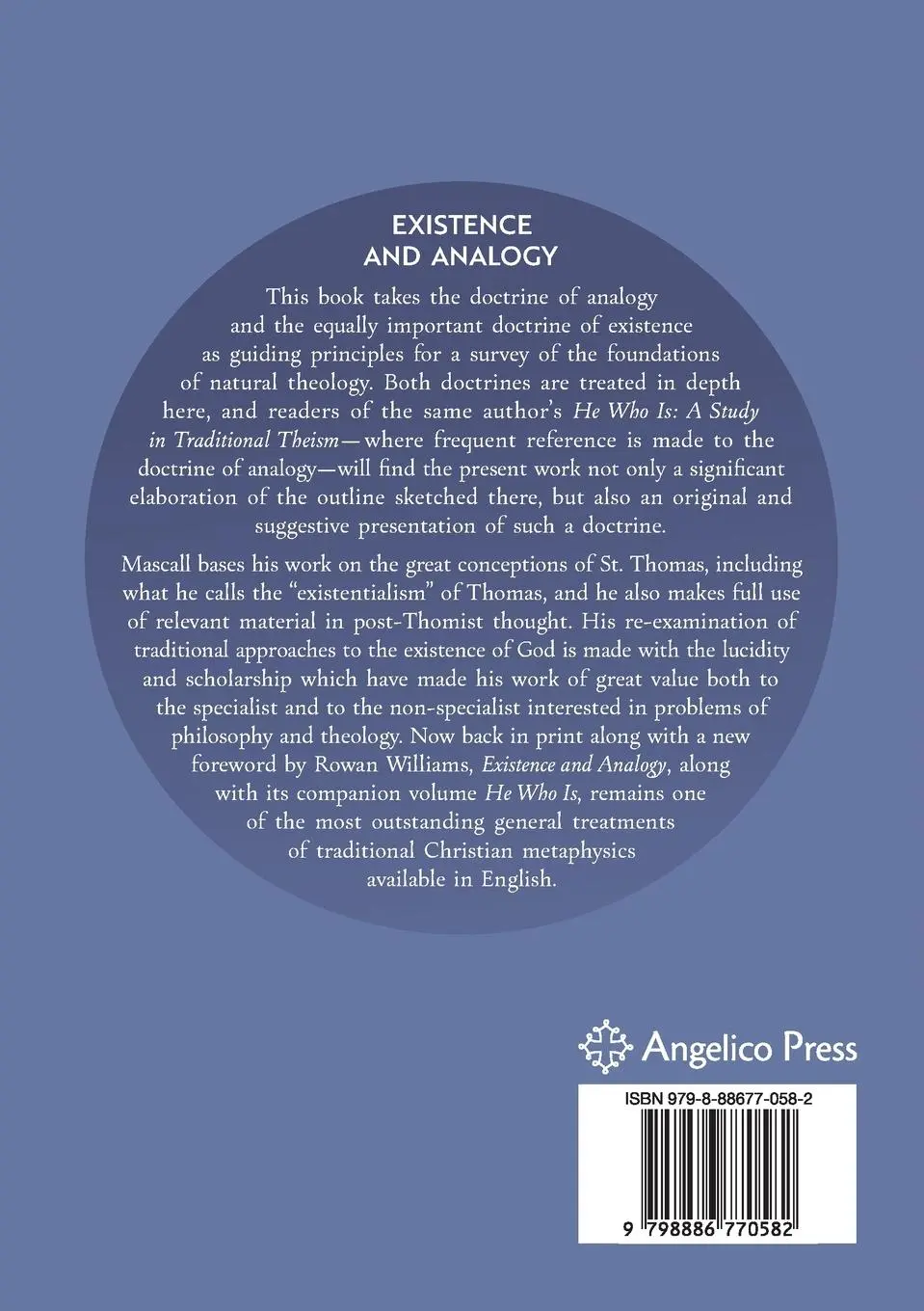 Rückseite: 9798886770582 | Existence and Analogy | A Sequel to He Who Is | E. L. Mascall (u. a.)