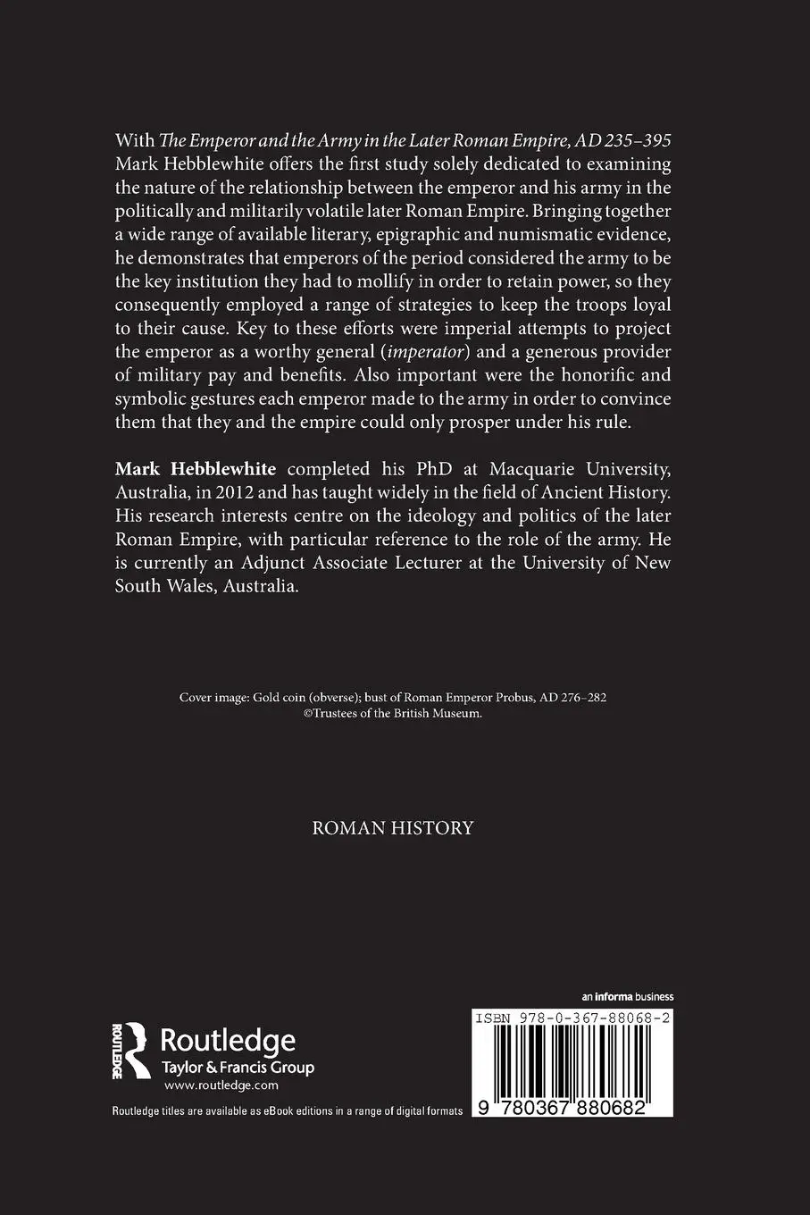 Rückseite: 9780367880682 | The Emperor and the Army in the Later Roman Empire, AD 235-395 | Buch