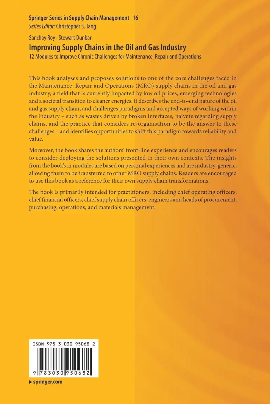 Rückseite: 9783030950682 | Improving Supply Chains in the Oil and Gas Industry | Roy (u. a.) | xx