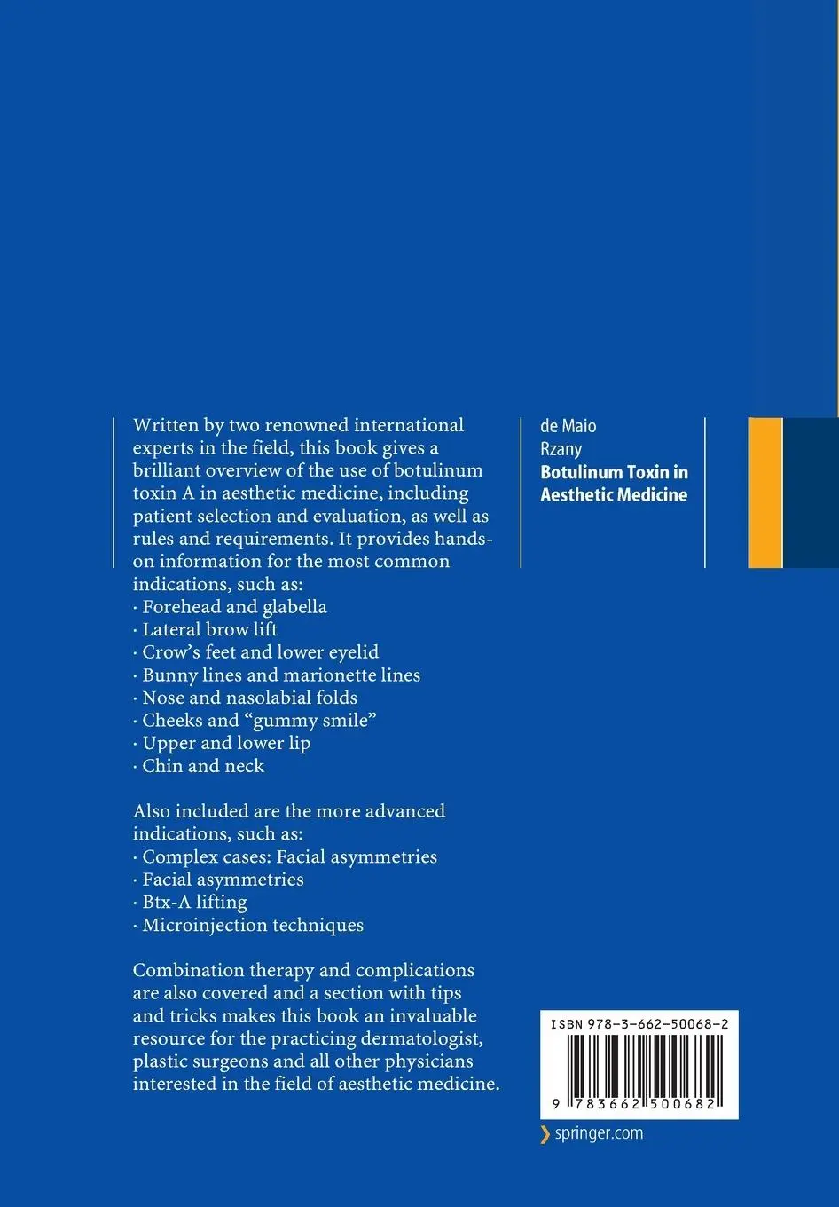 Rückseite: 9783662500682 | Botulinum Toxin in Aesthetic Medicine | Berthold Rzany (u. a.) | Buch
