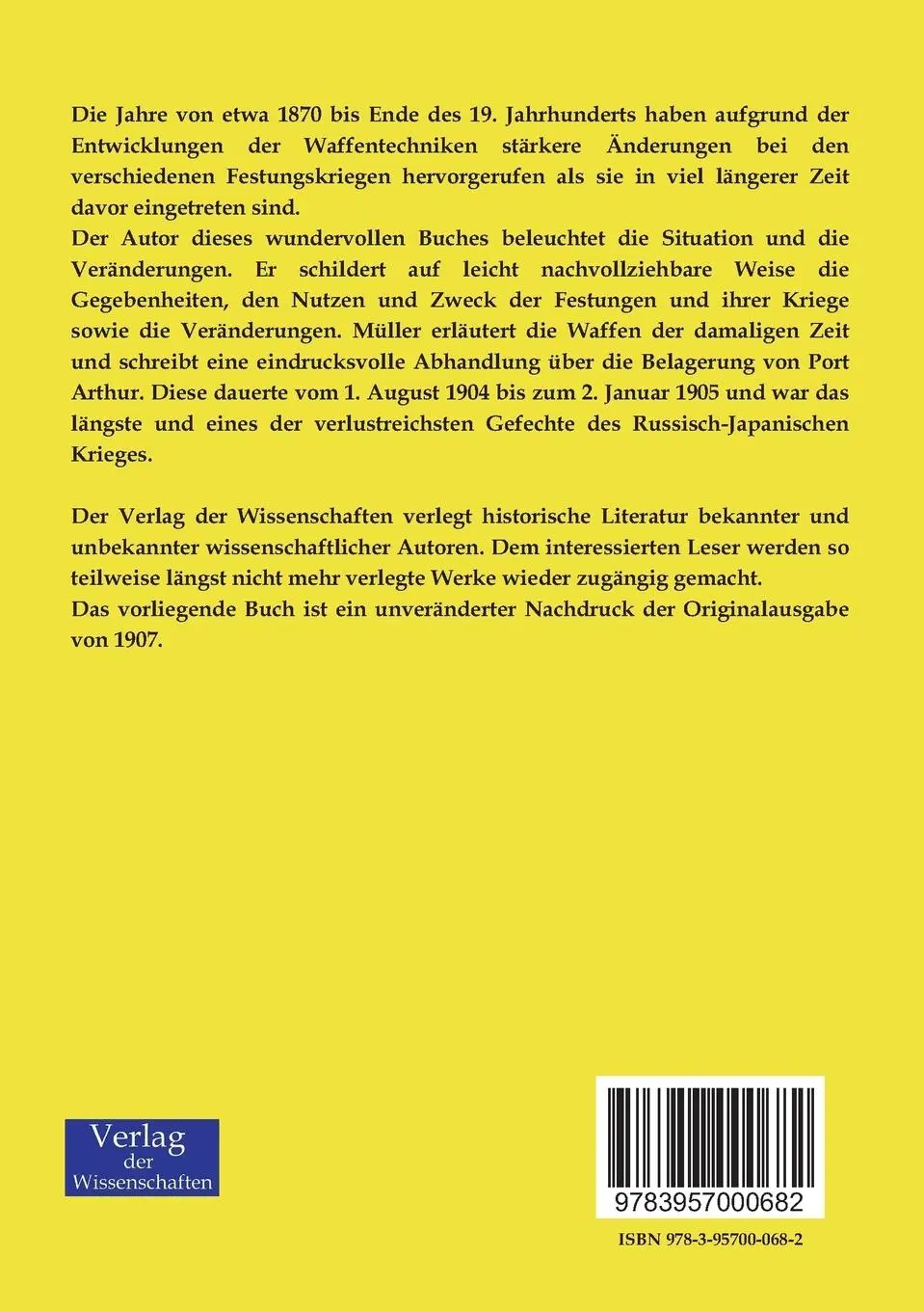 Rückseite: 9783957000682 | Geschichte des Festungskrieges von 1885 - 1905 | H. V. Müller | Buch
