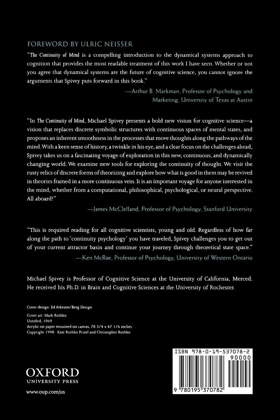 Rückseite: 9780195370782 | The Continuity of Mind | Michael Spivey | Taschenbuch | Englisch