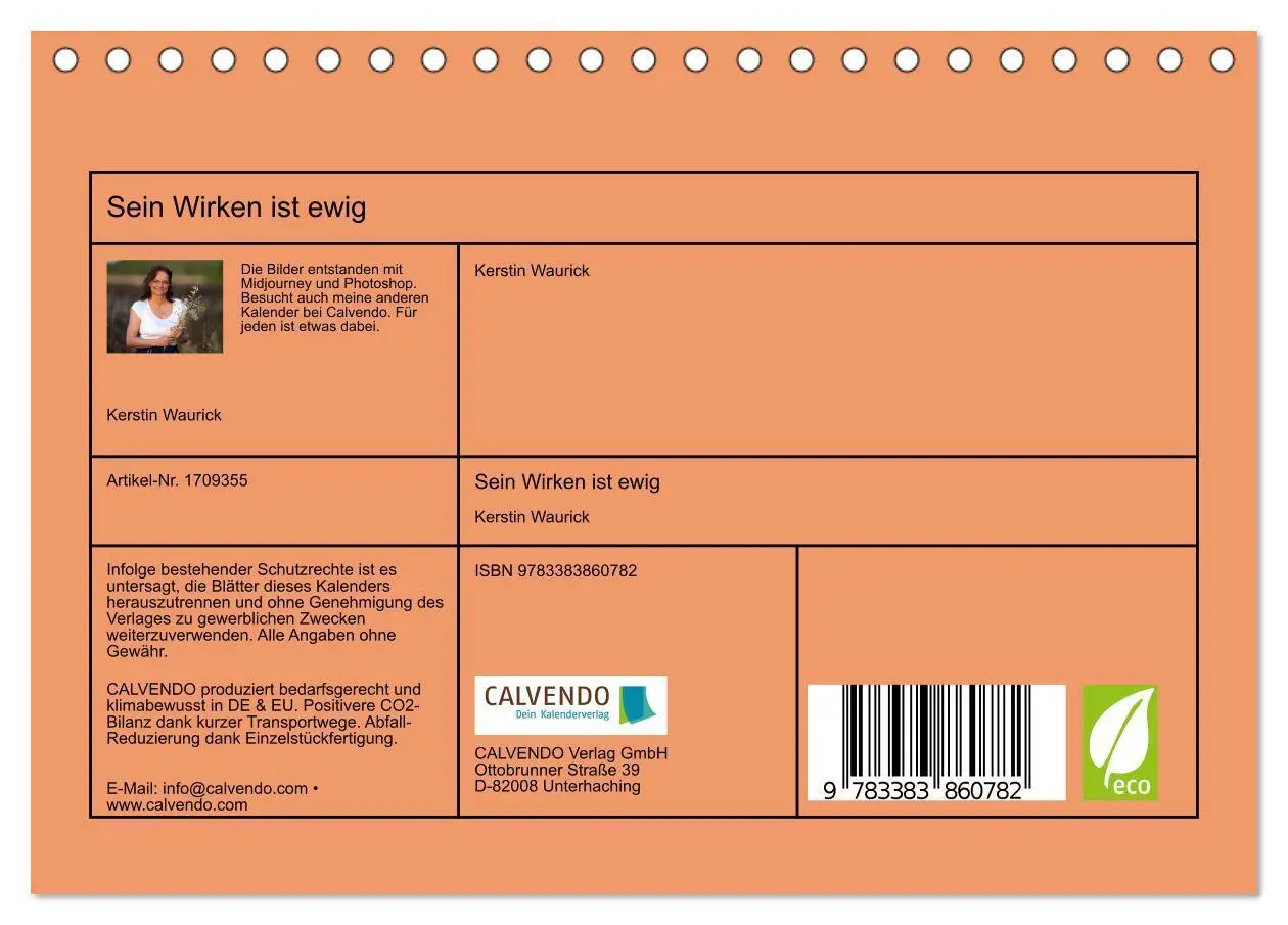 Bild: 9783383860782 | Sein Wirken ist ewig (Tischkalender 2025 DIN A5 quer), CALVENDO...