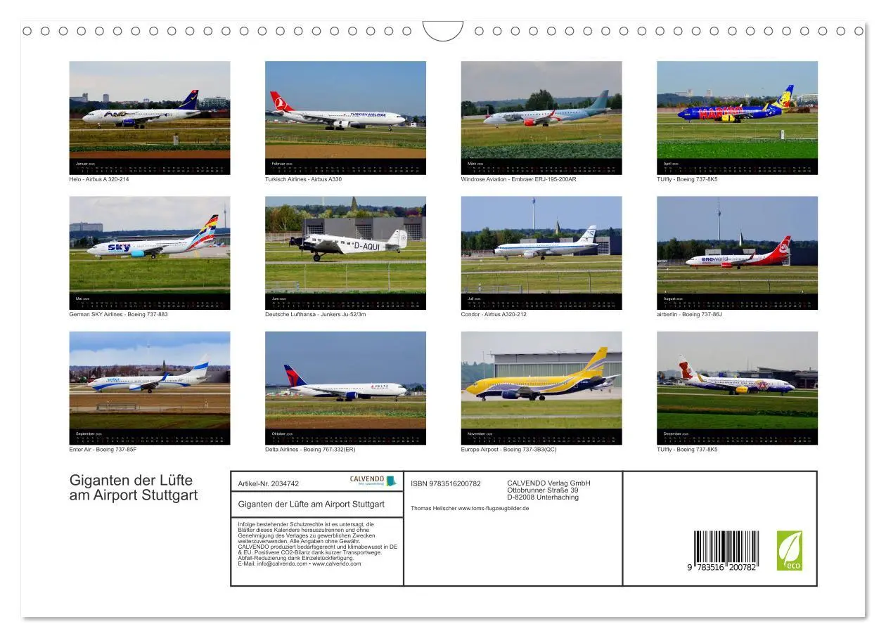 Bild: 9783516200782 | Giganten der Lüfte am Airport Stuttgart (Wandkalender 2026 DIN A3...