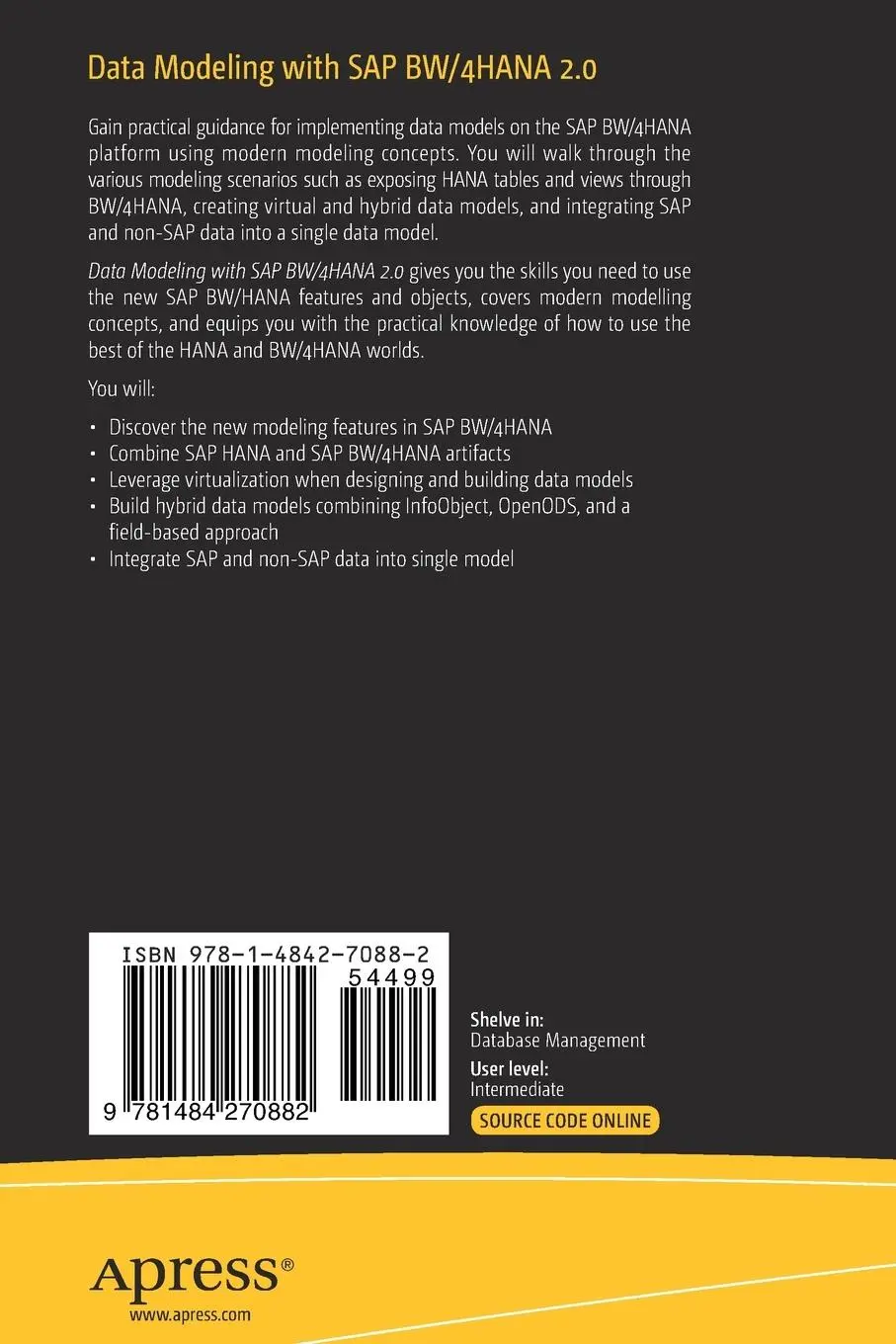 Rückseite: 9781484270882 | Data Modeling with SAP BW/4HANA 2.0 | Konrad Zaleski | Taschenbuch