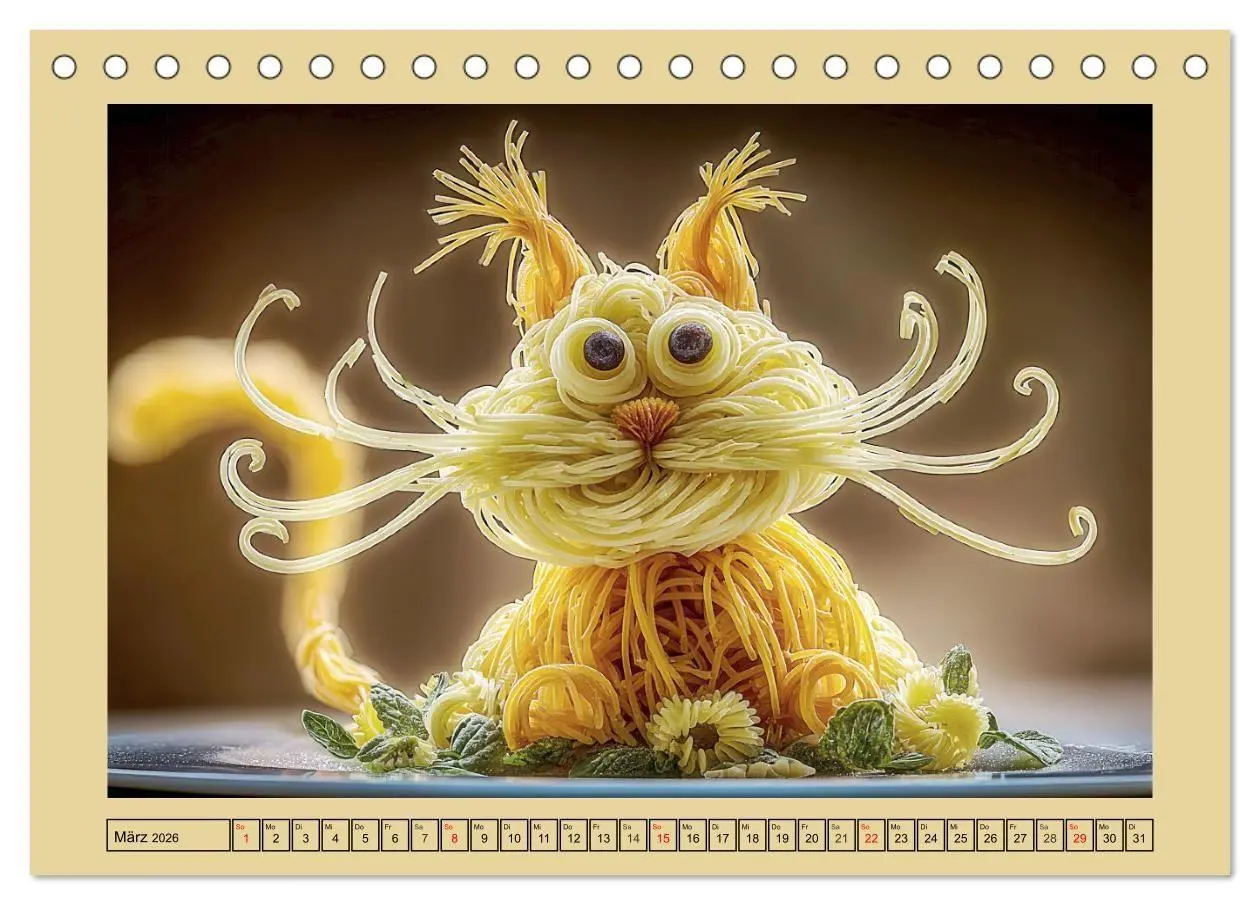 Bild: 9783516740882 | Auf dem Nudelhof. Spaghetti-Tiere zum Schmunzeln (Tischkalender...