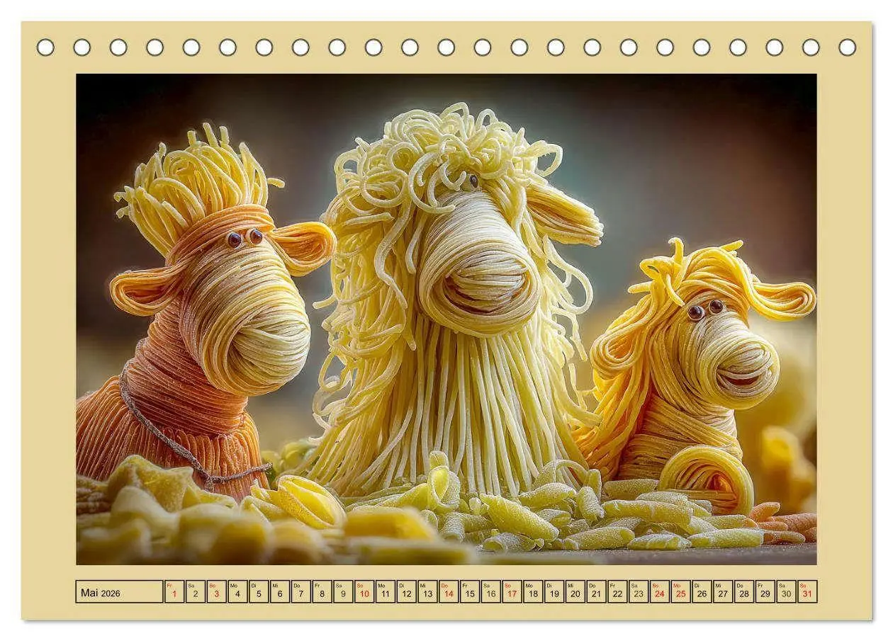 Bild: 9783516740882 | Auf dem Nudelhof. Spaghetti-Tiere zum Schmunzeln (Tischkalender...