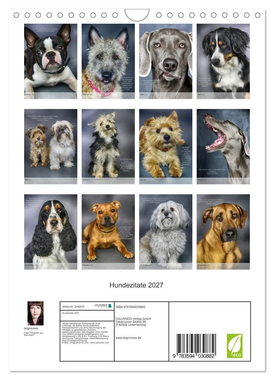Bild: 9783594030882 | Hundezitate 2027 (Wandkalender 2027 DIN A4 hoch), CALVENDO...