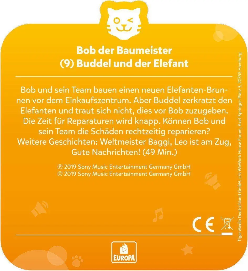 Bild: 4260535480982 | tigercard - Bob der Baumeister - Folge 9: Buddel der Elefant | Deutsch