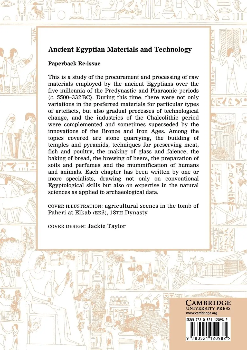 Rückseite: 9780521120982 | Ancient Egyptian Materials and Technology | Paul T. Nicholson (u. a.)
