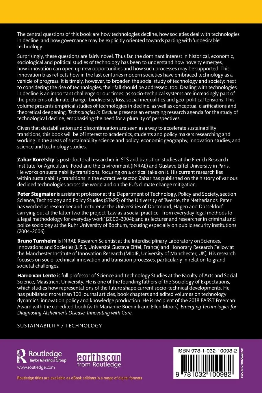Rückseite: 9781032100982 | Technologies in Decline | Zahar Koretsky (u. a.) | Taschenbuch | 2022