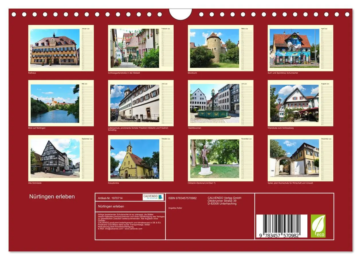 Bild: 9783457570982 | Nürtingen erleben (Wandkalender 2026 DIN A4 quer), CALVENDO...