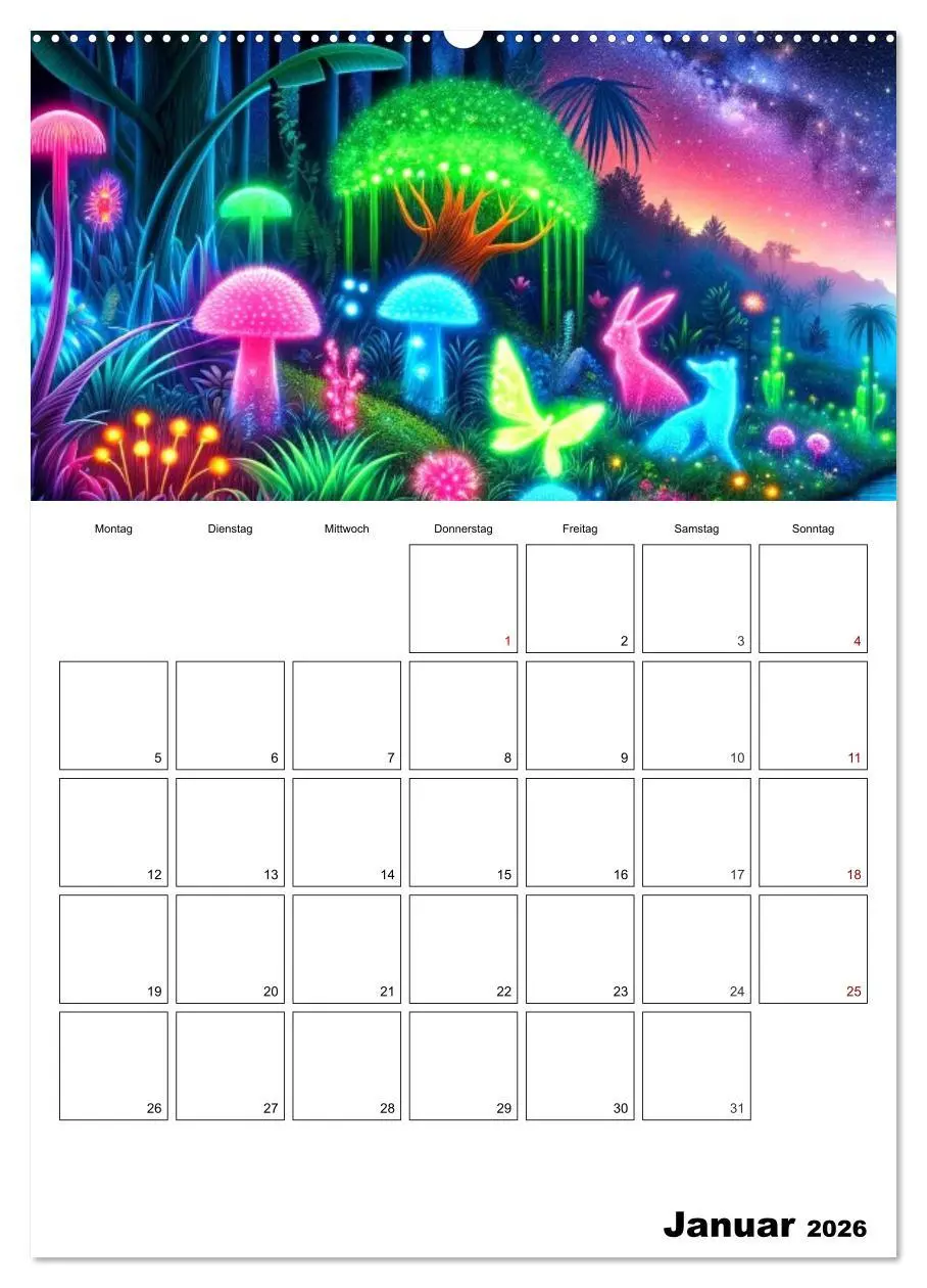 Bild: 9783516280982 | Neonlicht Familienplaner (Wandkalender 2026 DIN A2 hoch), CALVENDO...
