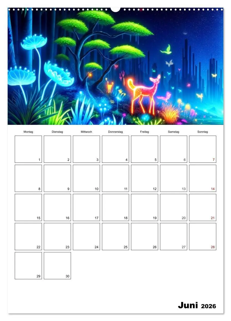 Bild: 9783516280982 | Neonlicht Familienplaner (Wandkalender 2026 DIN A2 hoch), CALVENDO...